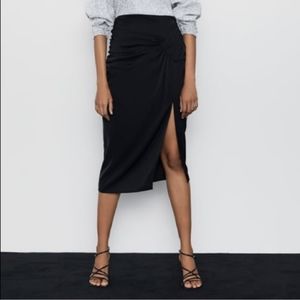 New Zara Midi Skirt with Slit